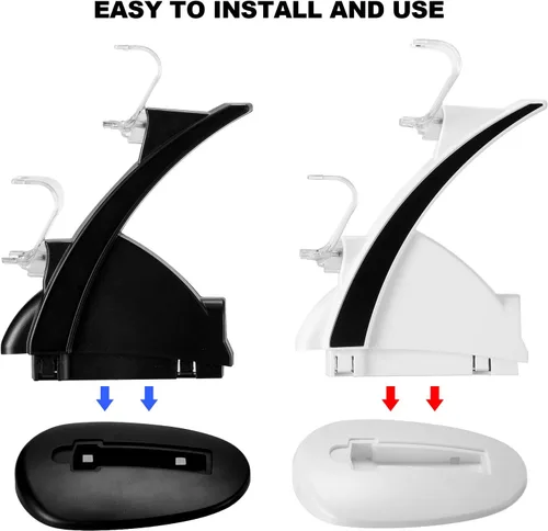 Vista 4 de 2 unidades de cargadores de control PS4 Playstation 4PS4 Pro PS4 Slim Controller Dock estaciones de carga con doble micro USB de carga rápida e