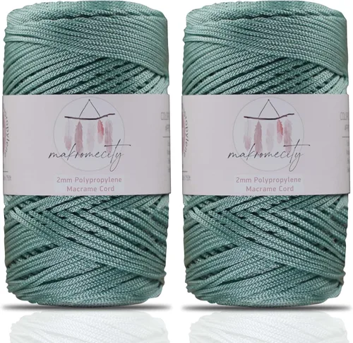 Vista 19 de Makromecity, Cordón de macramé de poliéster de 2 mm x 250 yardas (750 pies) Cordón de macramé de 2 mm de polipropileno para arte y manualidades