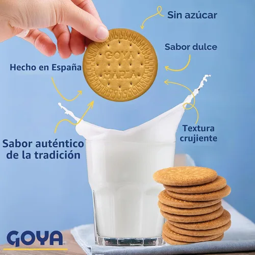 Vista 6 de Goya - Galletas maría sin azúcar, finas y crujientes, productos horneados, aperitivos para la escuela y el trabajo, aperitivos de caja de almuerzo
