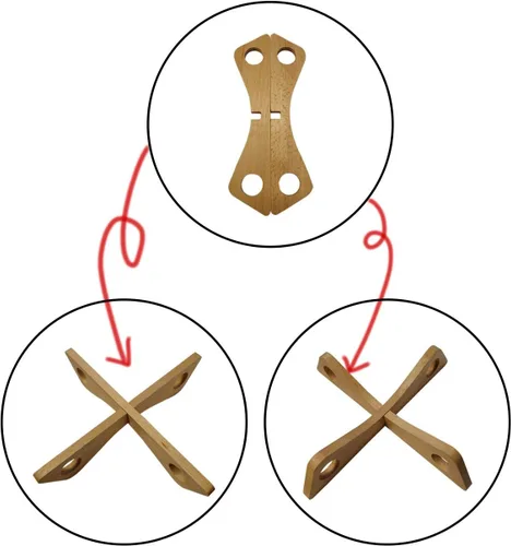 Vista 4 de ZhenSanHuan - Salvamanteles de madera reversible para ollas desmontable