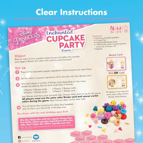 Vista 4 de Wonder Forge Juego de fiesta de cupcakes encantados de Disney Princesas - Emocionante juego de correspondencia Divertido para niños y adultos