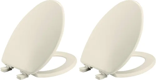 Vista 11 de Bemis 7300SLEC - Asiento de inodoro de cierre lento con bisagras fáciles de limpiar y asiento de plástico duradero, fabricado en EE. UU., alargado