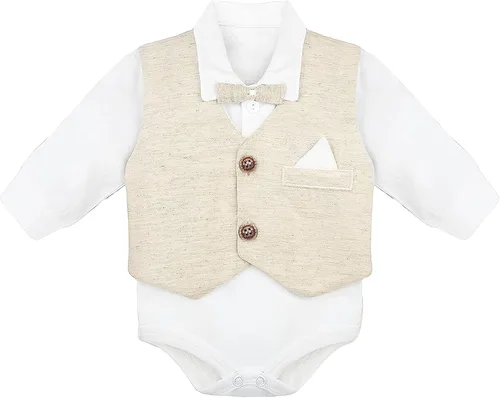 Vista 3 de Lilax Conjunto de traje de 4 piezas para bebé niño con esmoquin