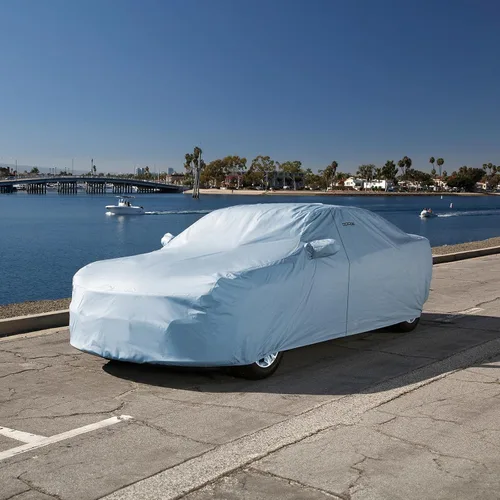 Vista 7 de Se ajusta a Ford Mustang Shelby 2016-2024 con ala alta, cubierta para automóvil de forma ajustada, acolchada, cubierta exterior completa impermeable