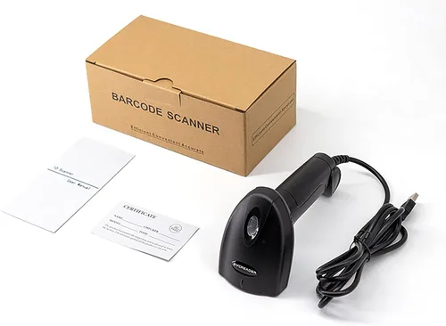 Vista 8 de Escáner de código de barras USB 1D con cable CCD, lector de código de barras compatible con pantalla, escáneres de código de barras para tienda