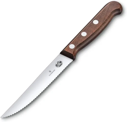 Vista 7 de Victorinox Juego de cuchillos de madera de 2 piezas de 4.75 pulgadas, hoja de punta de lanza dentada, asas de madera