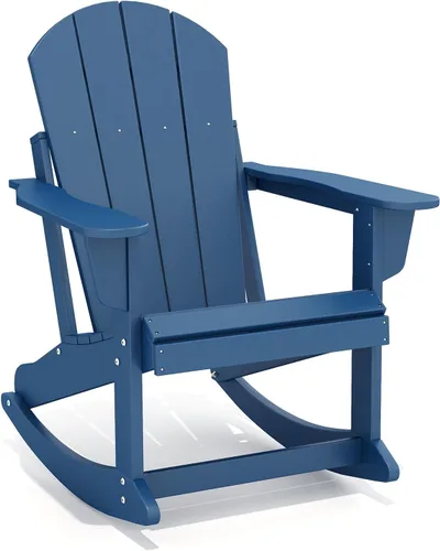 Vista 9 de GREENVINES Adirondack - Juego de 2 mecedoras para exteriores, HDPE, color Agua