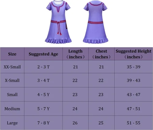 Vista 4 de Disfraz de princesa para niñas, vestido lindo de dibujos animados morados