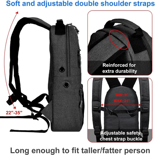 Vista 4 de iGuerburn Portable Oxygen Tank Backpack for Small Size M2, A/M4, ML6, B/M6, M7, C/M9 Cylinders