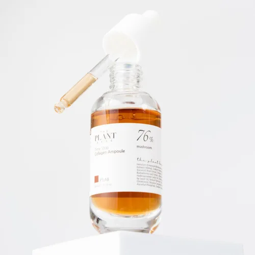 Vista 5 de THE PLANT BASE Time Stop - Ampolla de colágeno de hongos 76% de extracto de hongo y suero facial de colágeno vegano para antienvejecimiento