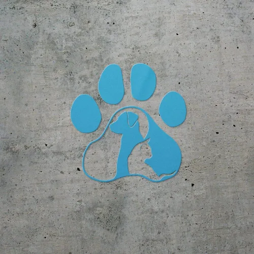 Vista 2 de Adhesivos adhesivos de pata de perro y gato 2 (azul celeste) (juego de 2) calcomanías de vinilo impermeables de alta calidad para laptop, teléfono