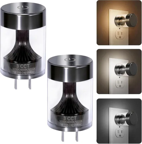 Vista 9 de GEPLAD - Paquete de 6 luces nocturnas LED enchufables en tomacorriente de pared, 2700K blanco cálido, iluminación ambiental para dormitorio, baño
