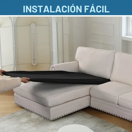 Vista 8 de H.Versailtex - Funda de sofá seccional de 1 pieza, funda deslizante para chaise con forma de L, funda de cojín separada para sofá seccional tanto