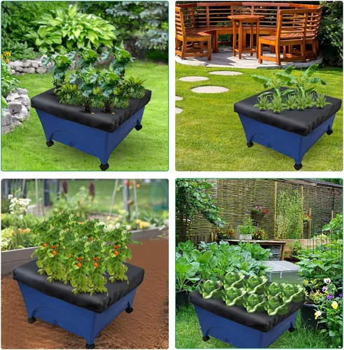 Vista 6 de Mofuiry Paquete de 2 fundas de repuesto para mantillo City Pickers, 20 x 24 pulgadas, color negro, con cubierta elástica elevada para jardineras
