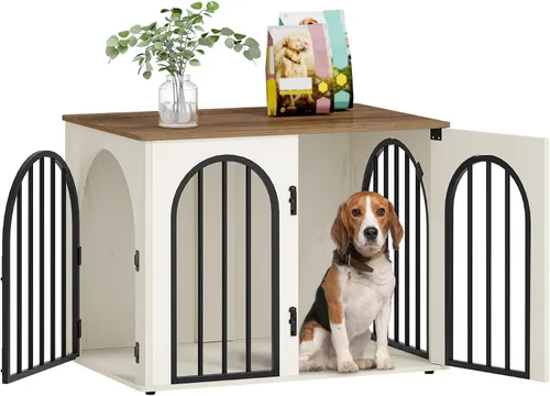 Vista 20 de Hzuaneri Jaula de Madera para Perros de 26.8'', Muebles de Jaula para Perros de Interior, Jaula para Perros Pequeños, Jaulas de Servicio Pesado