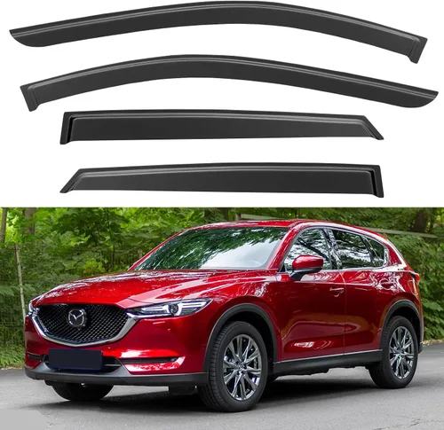 Vista 130 de YQAUTEC - Viseras para ventana, protectores contra la lluvia, compatibles con Subaru WRX 2015-2021, deflectores de viento para ventanas, viseras