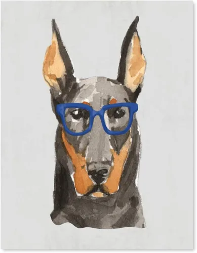 Vista 157 de Andaz Press Póster impreso para pared de perro, 8.5 x 11 pulgadas, Bulldog inglés con gafas negras, 1 paquete, regalo de cumpleaños de Navidad, sin