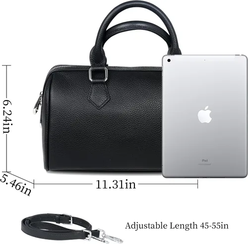 Vista 4 de HESHE Bolsos de cuero con asa superior para mujer, bolsos de cuero, bolso de mano, bolso de hombro, bolso cruzado de diseñador
