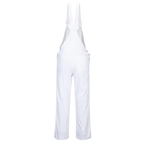 Vista 2 de Portwest S810 Bolton - Overol con peto de algodón blanco con bolsillos para las rodillas, talla S