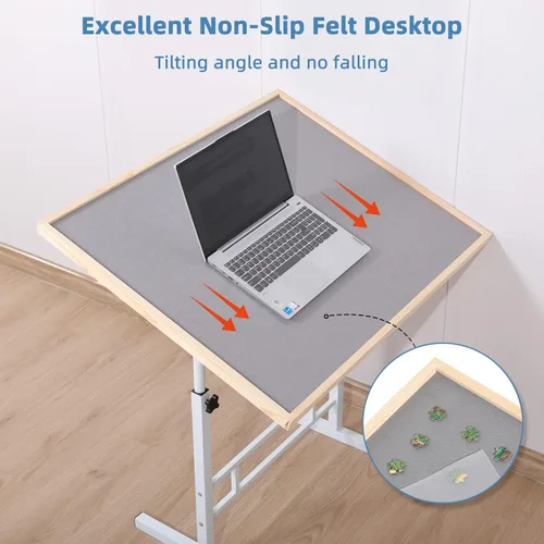 Vista 5 de Fanwer - Mesa de rompecabezas ajustable con patas, mesas de rompecabezas de altura ajustable de 34 x 26 pulgadas para adultos, tablero