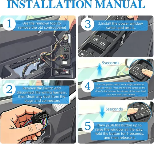 Vista 4 de Interruptor de control de ventana eléctrica Lado del conductor delantero 11 pines Compatible con Dodge Durango 2011-2013, Jeep Grand Cherokee