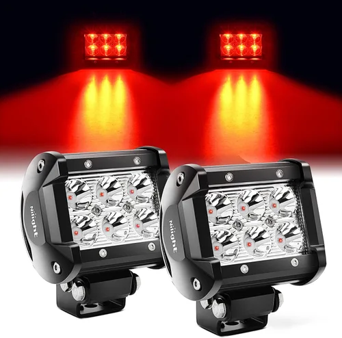 Vista 14 de Nilight Barra de luz LED, 18 W, 1260 lm, todo terreno, conducción, antiniebla, iluminación de trabajo para camioneta, tractor, camioneta, barco