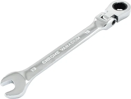 Vista 11 de Llave de trinquete de cabeza flexible de 0.315 in, llave combinada de acero al cromo vanadio de 12 puntos con engranaje de trinquete de 72 dientes