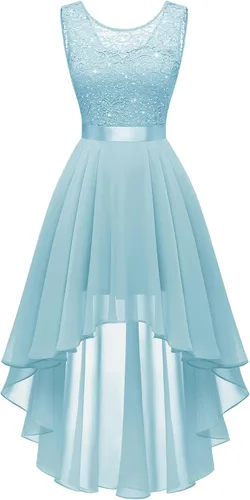 Vista 25 de BeryLove Vestido de cóctel de encaje formal para mujer, fiesta de invitada Negro