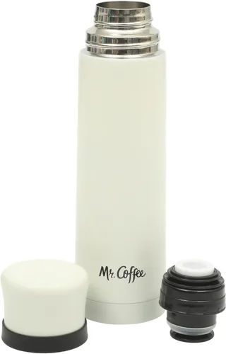Vista 16 de Mr. Coffee Leatherette - Botella térmica de acero inoxidable de 23 oz - Frasco con aislamiento de doble pared con funda de cuero sintético y asa