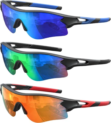 Vista 11 de Lentes de sol deportivos polarizados para hombres y mujeres, lentes UV400 de una sola pieza, para béisbol, correr, ciclismo, pesca
