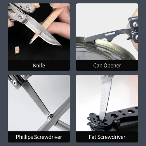 Vista 6 de NEXTOOL EDC Llavero Multiherramienta, 10 en 1 Mini Cuchillo de Bolsillo Multiherramienta con Alicates de Punta Fina, Tijeras, Mini Gadgets Útiles