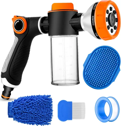 Vista 10 de Accesorio de manguera de lavado para perros, accesorio de ducha para perros Verde