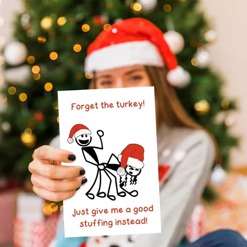Vista 5 de Tarjeta de Navidad traviesa para hombres y él, regalo de Navidad para adultos, idea de regalo de Navidad grosera para esposo novio, tarjeta