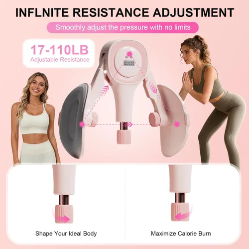 Vista 6 de Kegel Exerciser Pelvic Floor Muscle: Inner Thigh Exerciser for Women with Smart Counter, Adjustable Thigh Master for Hip Strengthening & Leg