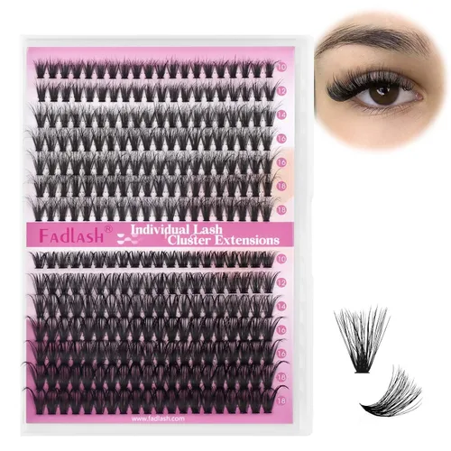 Vista 39 de Extensiones de pestañas individuales de 120 unidades, racimos de pestañas con rizado D, bandeja de longitud mixta, extensiones de pestañas