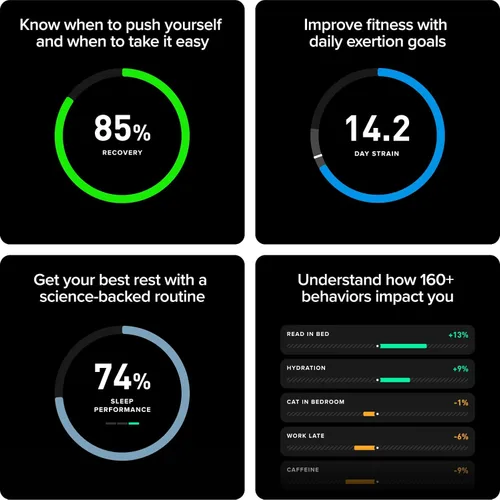 Vista 8 de WHOOP Un paquete – WHOOP 5.0 Health & Fitness Wearable con 12 meses de membresía + pulsera SuperKnit – Rastreador de actividad 24/7 con sueño