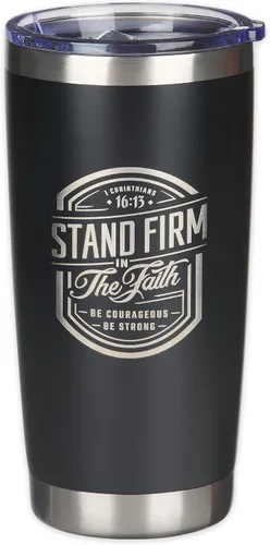Vista 20 de Christian Art Gifts - Taza de viaje de acero inoxidable con aislamiento al vacío de doble pared de 18 oz, color negro mate, con tapa para hombres