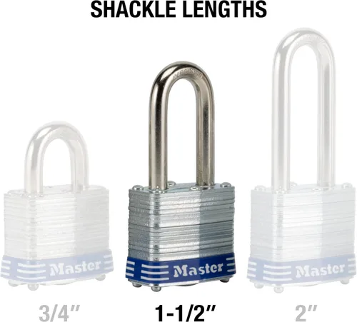 Vista 5 de Master Lock 3DLF- Candado de argolla larga, con 1-1/2 pulgadas. Argolla