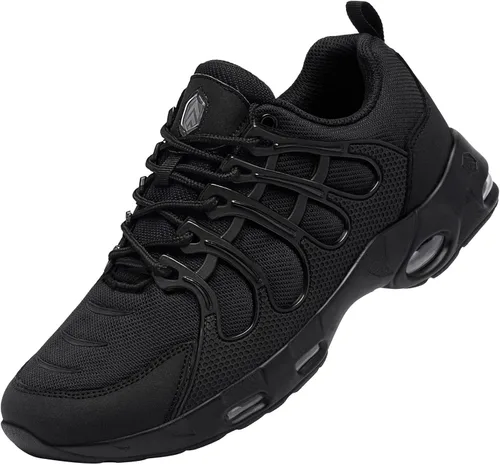 Vista 5 de LARNMERN Zapatos de trabajo antideslizantes para hombre, antideslizantes, antideslizantes, con amortiguación de aire, zapatos para restaurante