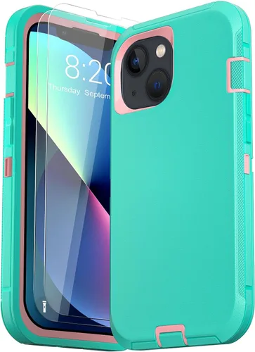 Vista 12 de Funda para iPhone 13 (6.1 pulgadas), con 2 protectores de pantalla de vidrio templado