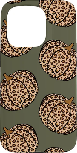 Vista 14 de Leopard Pumpkin Fall Autumn Olive Green Case for iPhone 17