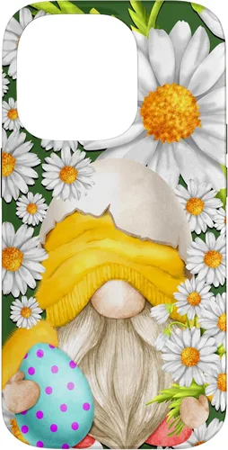 Vista 17 de iPhone 16 Easter Chick Gnome Graphic For Women Floral Daisy Flower Case