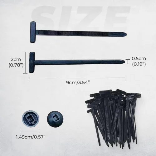 Vista 6 de Hebilla universal de nailon para bridas de cables, hebillas de bridas automáticas con nuevo agarre 2026, clips de cremallera automotrices, remache