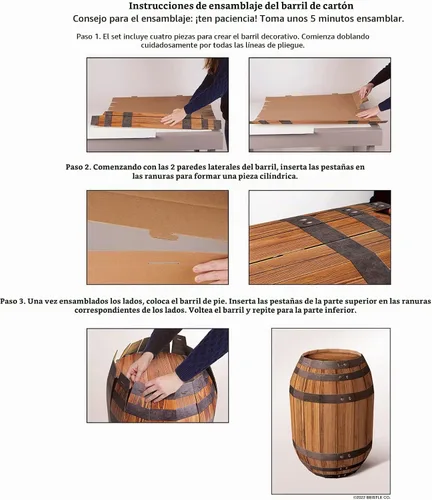 Vista 3 de Beistle Cartón corrugado de 33 x 22.75 pulgadas, barril de madera tridimensional para decoración de fiesta temática de granja