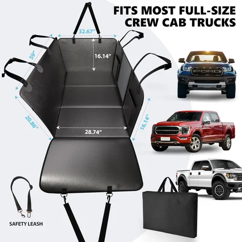 Vista 7 de Funda de asiento trasero para perro, hamaca para perro de fondo duro para automóvil, impermeable, XL, grande, suave, extensor de mascotas, cama