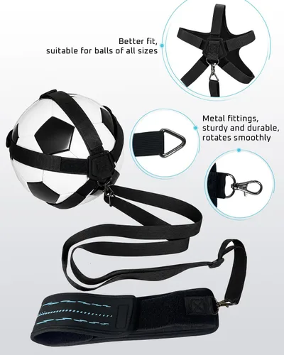 Vista 4 de ZVD Entrenador de malabarismo de fútbol, cinturón ajustable para práctica