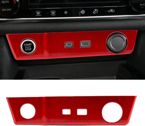 Vista 8 de XITER Marco de Panel de Enchufe de Consola Central Estilo Fibra de Carbono ABS Cubierta de Panel de Enchufe de Encendedor de Cigarrillos de Control