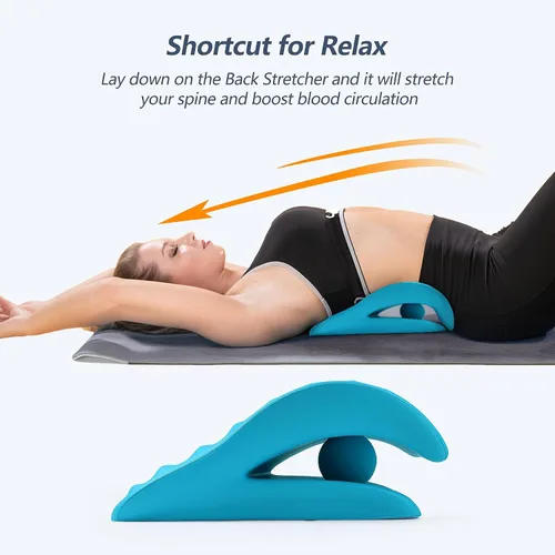 Vista 4 de RESTCLOUD Camilla de espalda para aliviar el dolor de espalda, cojín de estiramiento de espalda, almohada de apoyo lumbar crónica que ayuda