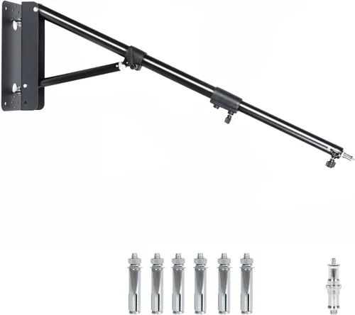 Vista 9 de Brazo triangular para montaje en pared, 51 pulgadas/51.2 in, soportes para aparatos fotográficos, montaje ajustable para salones, softbox
