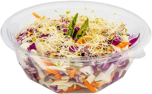 Vista 6 de Restaurantware Basic Nature - Recipientes de plástico desechables de 12 onzas, 500 cuencos de plástico para ensaladas, tapas se venden por separado